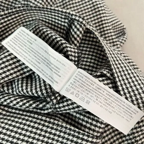 Abercrombie & Fitch Women's Long Sleeve Black /White Gingham Plaid Dress XS NWT - Picture 11 of 12